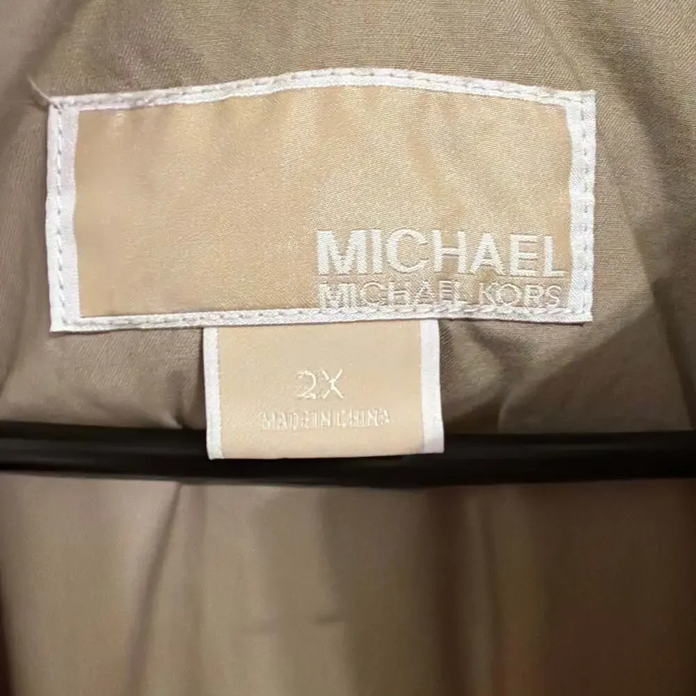 Michael Kors Women Utility Hooded Jacket with Cinch Waist Size 2X